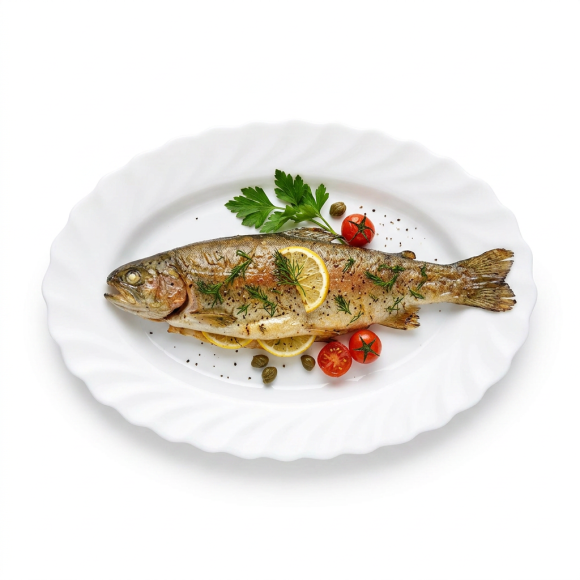 LUMINARC TRIANON WHITE Półmisek owalny 22 cm | biały | szkło hartowane | H4126