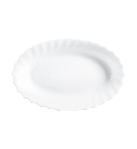 LUMINARC TRIANON WHITE Półmisek owalny 22 cm | biały | szkło hartowane | H4126