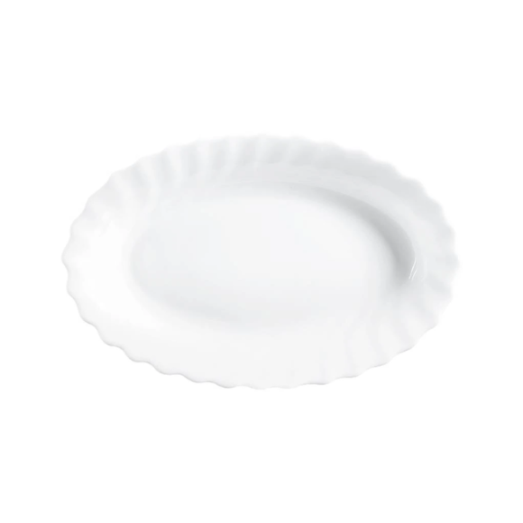 LUMINARC TRIANON WHITE Półmisek owalny 22 cm | biały | szkło hartowane | H4126