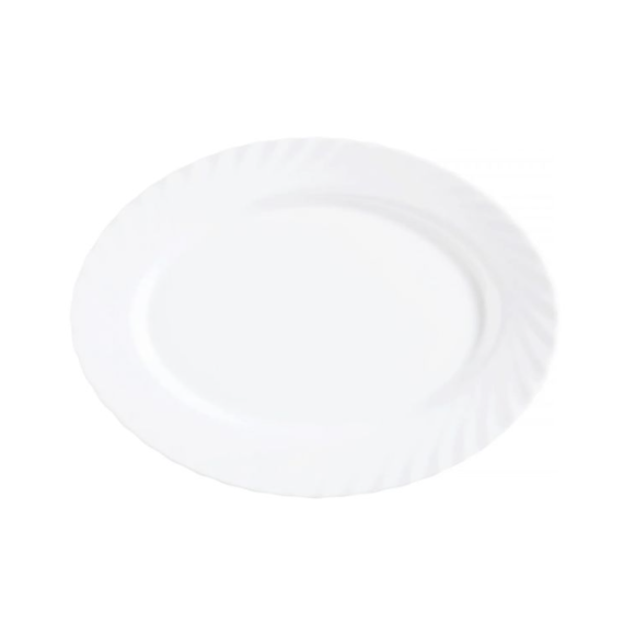 LUMINARC TRIANON WHITE Półmisek owalny 35 cm | biały | szkło hartowane | E9667