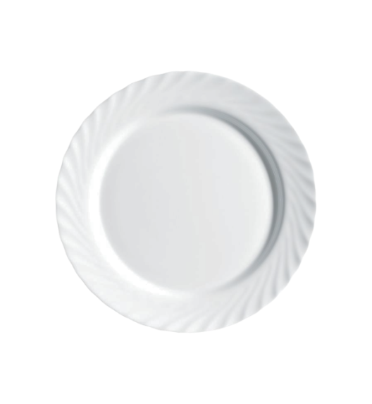 LUMINARC TRIANON WHITE Talerz obiadowy 27 cm - 6 SZT. | biały | szkło hartowane | 68977/V8353