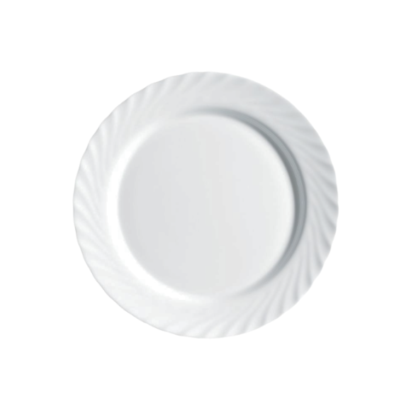 LUMINARC TRIANON WHITE Talerz obiadowy 27 cm - 6 SZT. | biały | szkło hartowane | 68977/V8353