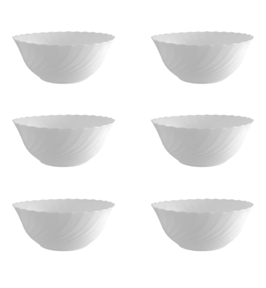 LUMINARC TRIANON WHITE Salaterka 12 cm - 6 SZT. | szkło hartowane | H4917