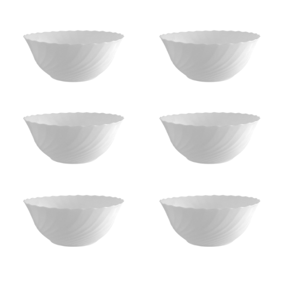 LUMINARC TRIANON WHITE Salaterka 12 cm - 6 SZT. | szkło hartowane | H4917