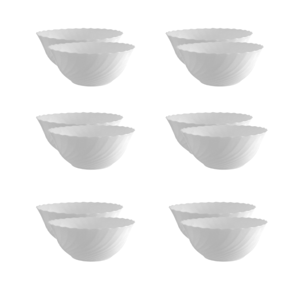 LUMINARC TRIANON WHITE Salaterka 12 cm - 12 SZT. | szkło hartowane | H4917