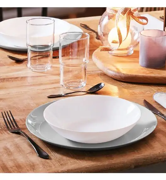 LUMINARC DIWALI WHITE Talerz głęboki 20 cm | szkło hartowane | D6905