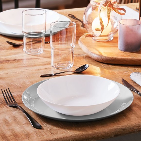 LUMINARC DIWALI WHITE Talerz głęboki 20 cm | szkło hartowane | D6905