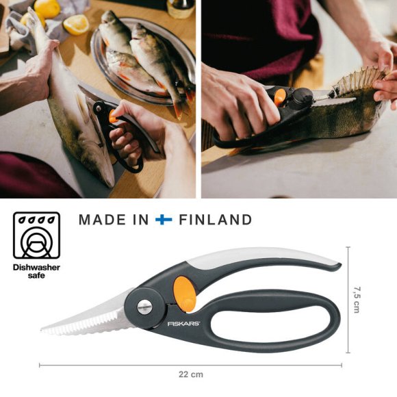 FISKARS FUNCTIONAL FORM 1003032 Nożyce do ryb 22 cm / profilowane ostrze / stal nierdzewna