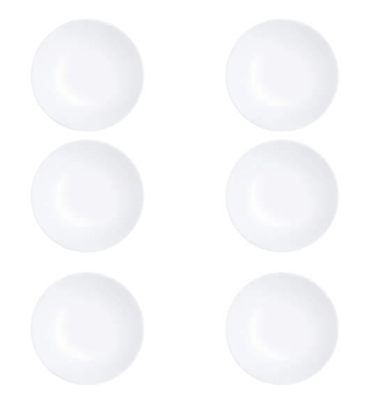 LUMINARC DIWALI WHITE Talerz płytki 27 cm - 6 SZT. | szkło hartowane | D7360