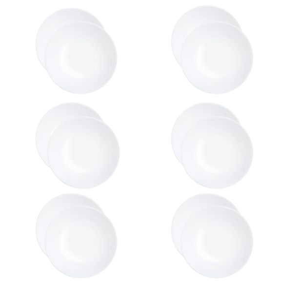 LUMINARC DIWALI WHITE Talerz płytki 27 cm - 12 SZT. | szkło hartowane | D7360