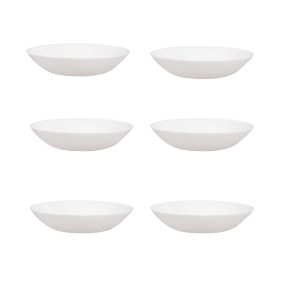 LUMINARC DIWALI WHITE Talerz głęboki 20 cm - 6 SZT. | szkło hartowane | D6905