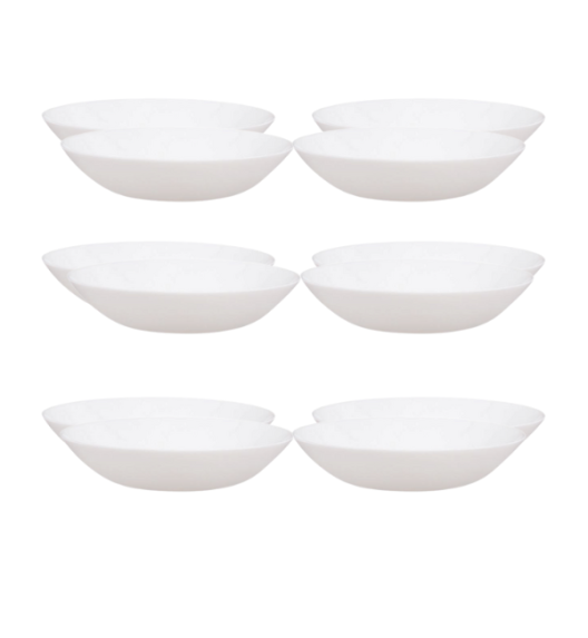 LUMINARC DIWALI WHITE Talerz głęboki 20 cm - 12 SZT. | szkło hartowane | D6905