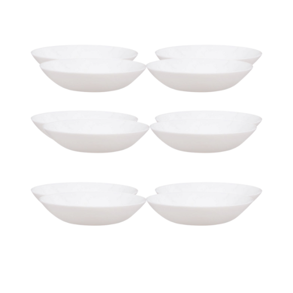 LUMINARC DIWALI WHITE Talerz głęboki 20 cm - 12 SZT. | szkło hartowane | D6905