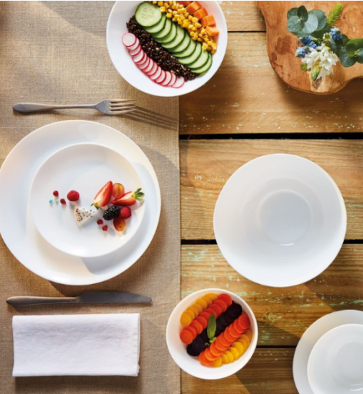 LUMINARC DIWALI WHITE Salaterka 9 cm - 12 SZT. | szkło hartowane | D7409