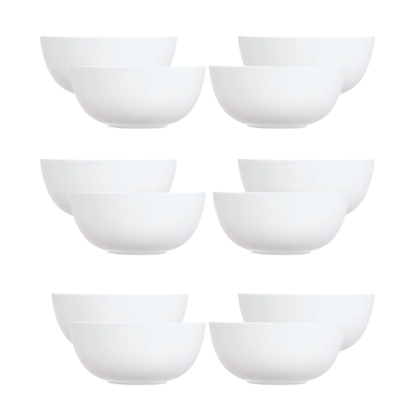 LUMINARC DIWALI WHITE Salaterka 21 cm - 12 SZT. | szkło hartowane | D7410