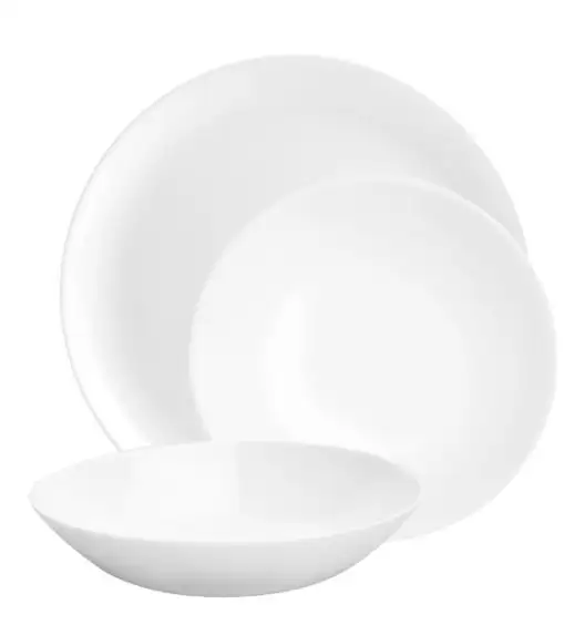 LUMINARC DIWALI WHITE Serwis obiadowy 18 el / 6 os LUZ | szkło hartowane