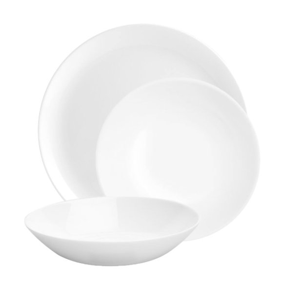 LUMINARC DIWALI WHITE Serwis obiadowy 18 el / 6 os LUZ | szkło hartowane
