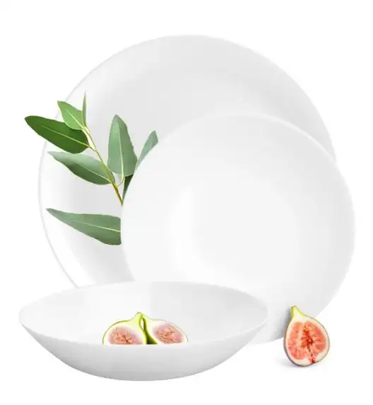 LUMINARC DIWALI WHITE Serwis obiadowy 36 el / 12 os LUZ | szkło hartowane