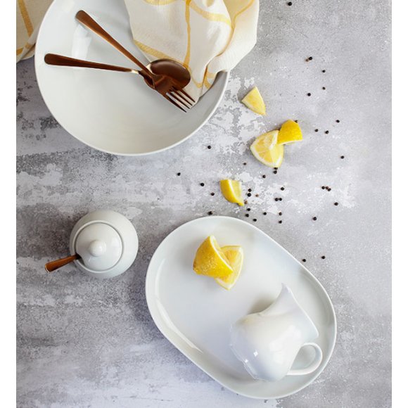 LUBIANA VANILLA Serwis obiadowy 40 el dla 12 osób | biała porcelana