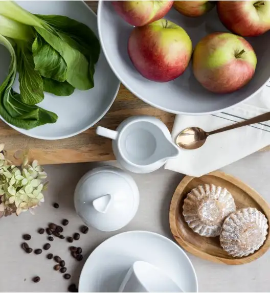 LUBIANA VANILLA Serwis obiadowy 22 el dla 6 osób | biała porcelana