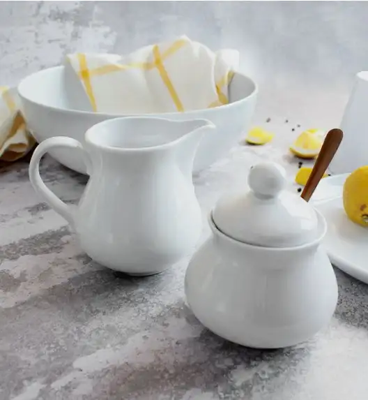 LUBIANA VANILLA Serwis obiadowo - kawowy 94 el dla 18 osób | biała porcelana