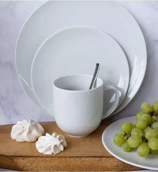 LUBIANA VANILLA Serwis obiadowo - kawowy 94 el dla 18 osób | biała porcelana
