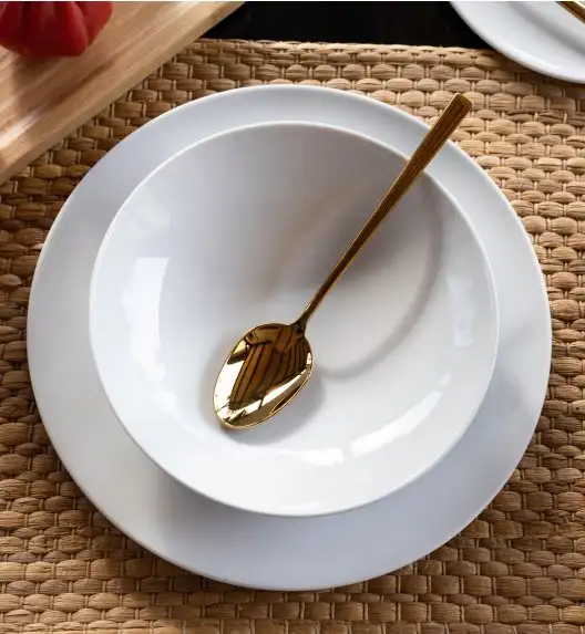 LUBIANA VANILLA Serwis obiadowo - kawowy 94 el dla 18 osób | biała porcelana
