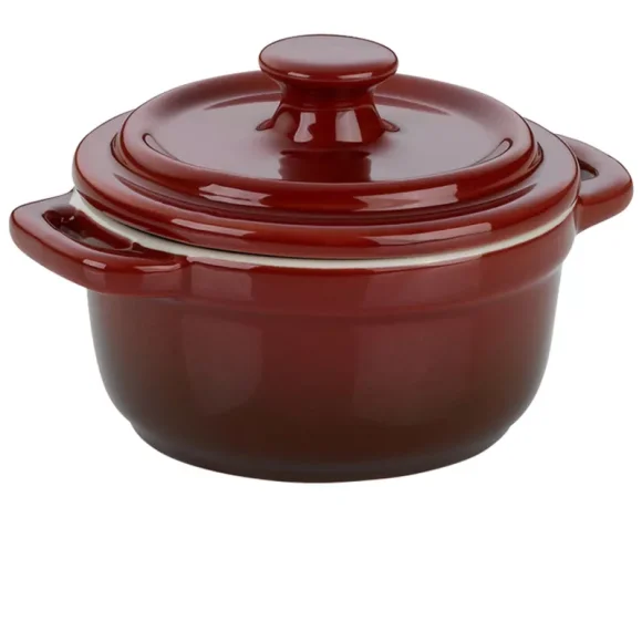 KELA | Malin | naczynie żaroodporne z pokrywką, śred. 10x8 cm, czerwone