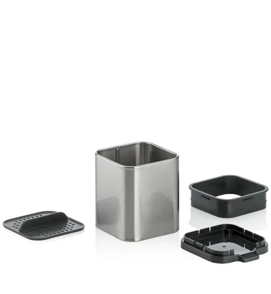 KELA | Plata | ociekacz na sztućce, stal nierdzewna/tworzywo sztuczne, 11,5 x 10 x 12,5 cm