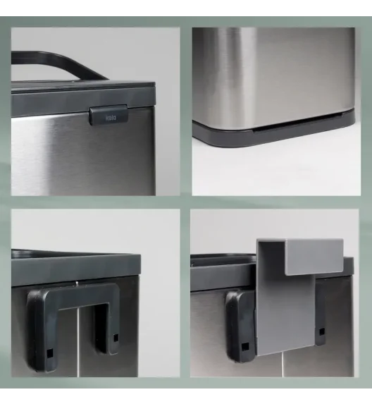 KELA | Plata | kosz na odpady organiczne, stal nierdzewna/tworzywo sztuczne, 2,1 l, 20,5 x 13 x 21 cm