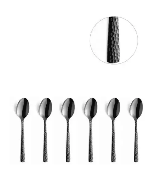 WYPRZEDAŻ! AMEFA FELICITY Sztućce UE Komplet 6x Łyżeczka do kawy w pudełku / czarne / wieczysta gwarancja