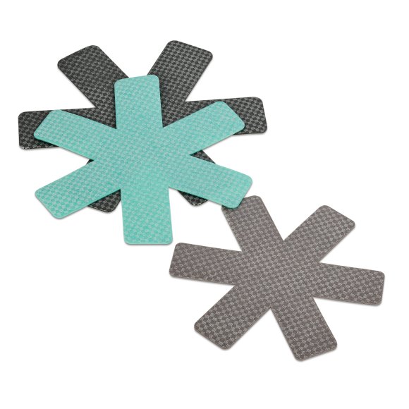 KELA | Amparo | przekładki do przechowywania patelni, 3 szt., śred. 39 cm, szare+miętowa