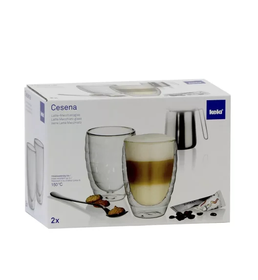 KELA | Cesena | 2 szklanki do latte macchiato o podwójnych ściankach, śred. 8,5 x 12 cm, 0,3 l