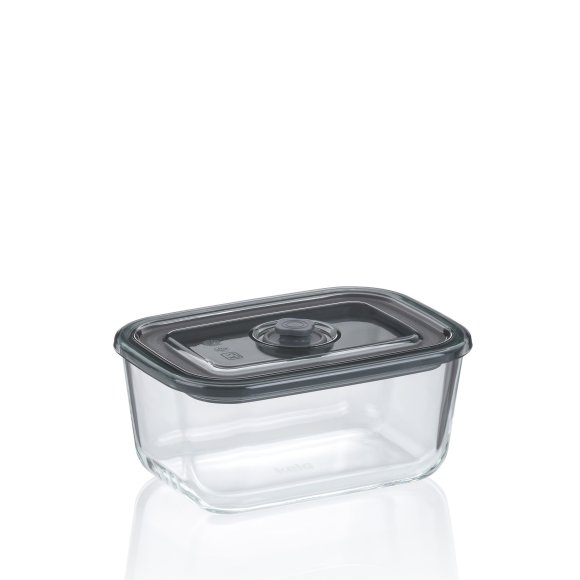 KELA | Aurelia | pojemnik na żywność, szkło borokrzemowe/tworzywo sztuczne, 0,75 l, 16,5 x 11,5 x 7,5 cm