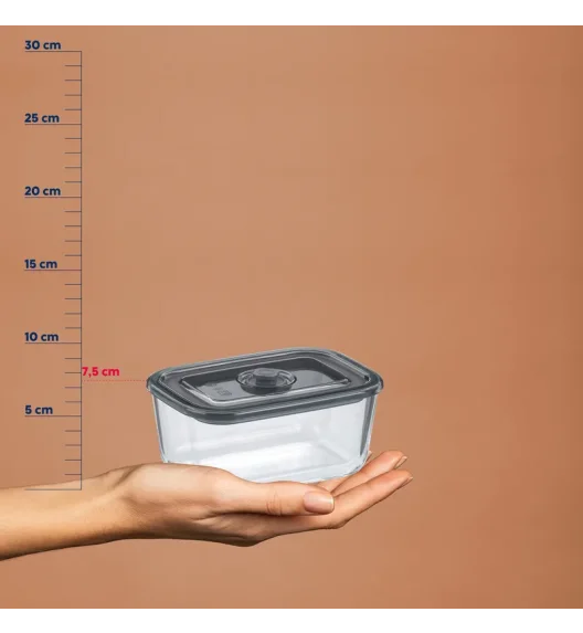 KELA | Aurelia | pojemnik na żywność, szkło borokrzemowe/tworzywo sztuczne, 0,75 l, 16,5 x 11,5 x 7,5 cm