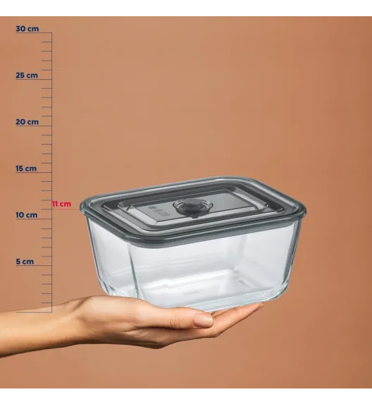KELA | Aurelia | pojemnik na żywność, szkło borokrzemowe/tworzywo sztuczne, 2,5 l, 24 x 18 x 11 cm