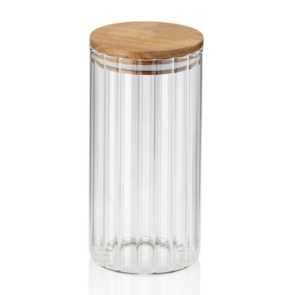 KELA | Dorothea | pojemnik kuchenny, szkło borokrzemowe/drewno akacji, 0,9 l, śred. 9 x 18 cm