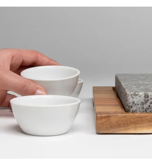 KELA | Country | zestaw do serwowania z kamieniem, granit/ceramika/drewno akacji, 29 x 23 x 4,5 cm