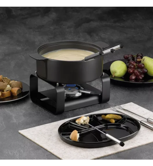 KELA | Roman | zestaw do fondue serowego dla 6 os., ceramika/metal, śred. 22,5 x 19 cm