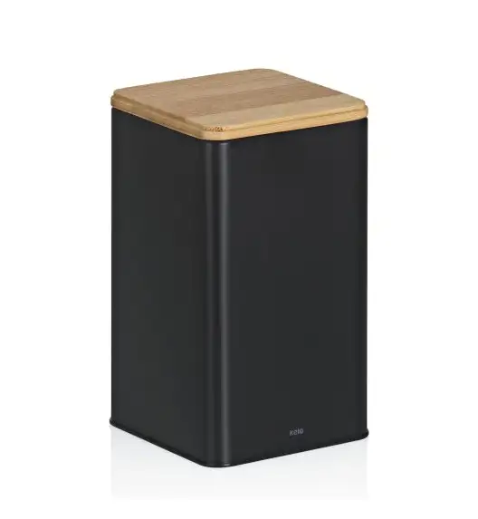 KELA | Kiril | pojemnik kuchenny, metal/bambus, 1,6 l, 11,5 x 11,5 x 19 cm