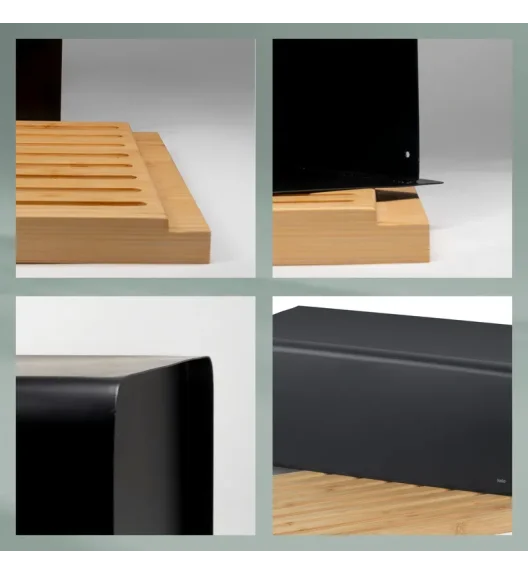 KELA | Kiril | chlebak, metal/bambus, 38 x 23 x 16 cm