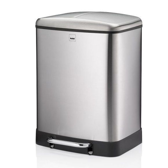 KELA | Davino | kosz do segregacji śmieci, 2 x 12 l, 37 x 34 x 50 cm, metaliczny satynowy