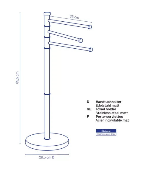 KELA | Swing & Gloss | wieszak na ręczniki, śred. 28,5x85,5 cm
