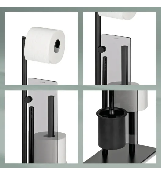 KELA | Style | zestaw toaletowy z przegrodą, 71 cm, czarny