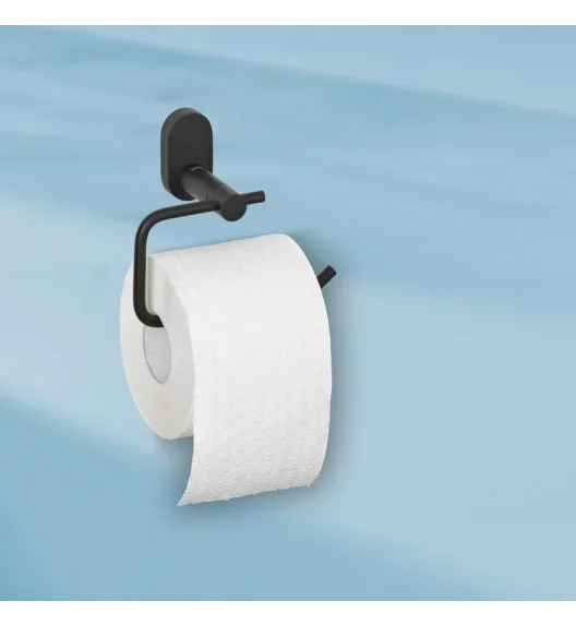 KELA | Alessio | uchwyt na papier toaletowy, stal nierdzewna 18/10, 14,5 x 7,5 x 12,5 cm, czarny