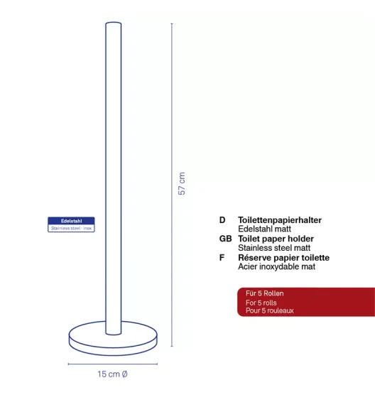 KELA | Carta | stojak na papier toaletowy, 57 cm