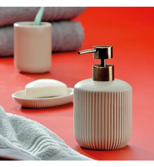 KELA | Adele | kubek na szczoteczki do zębów, ceramika, śred. 7,5 x 10 cm, beżowy