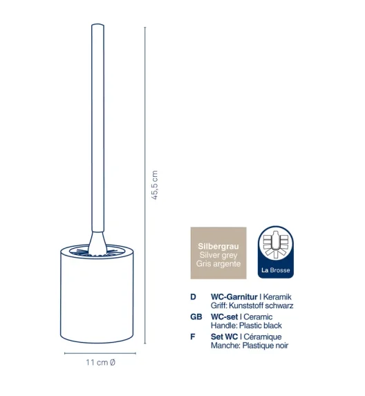 KELA | Adele | zestaw toaletowy, ceramika/stal nierdzewna 18/10, śred. 11 x 45,5 cm, beżowo-złoty
