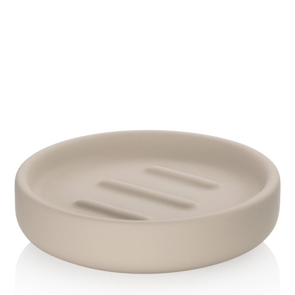 KELA | Sana | mydelniczka, ceramika gumowana, śred. 11,5 x 3 cm, beżowa