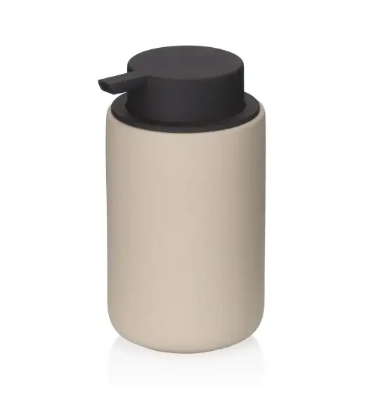 KELA | Sana | dozownik do mydła, ceramika gumowana/tworzywo sztuczne, 0,3 l, śred. 8 x 14 cm, beżowy